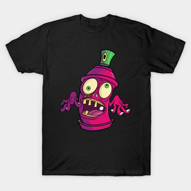 Zombie Graffiti Spray Can T-Shirt by Ninetynow